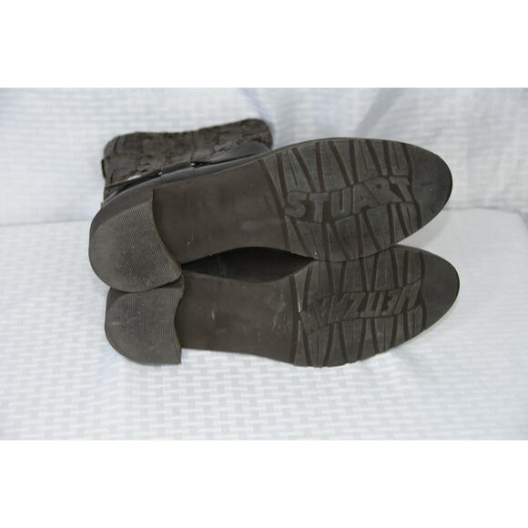 Stuart Weitzman Pimlico Coated Knit Leather Mid Calf Boots Size 9 - Picture 3 of 9